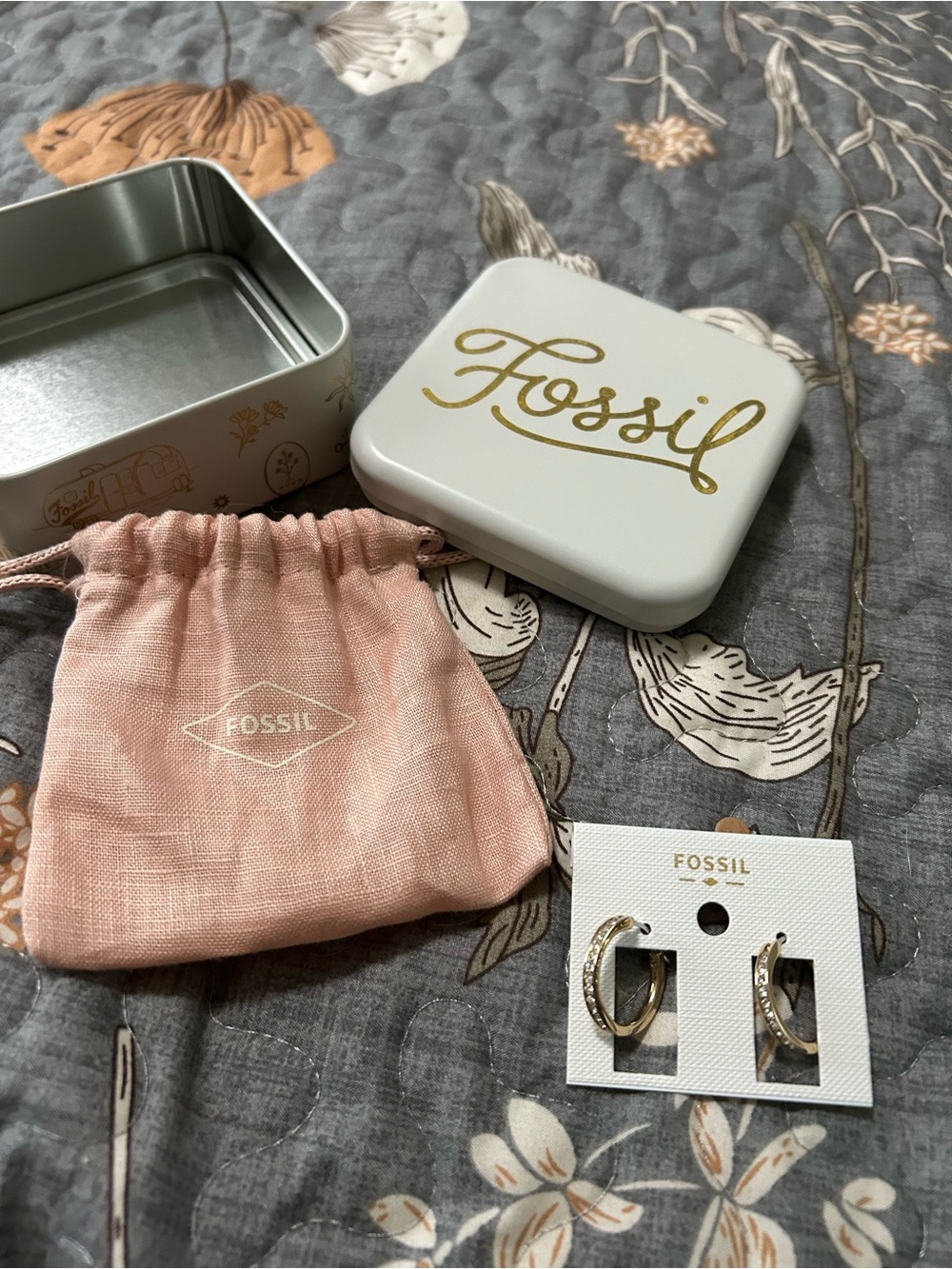 Fossil Crystal Hoop Earrings